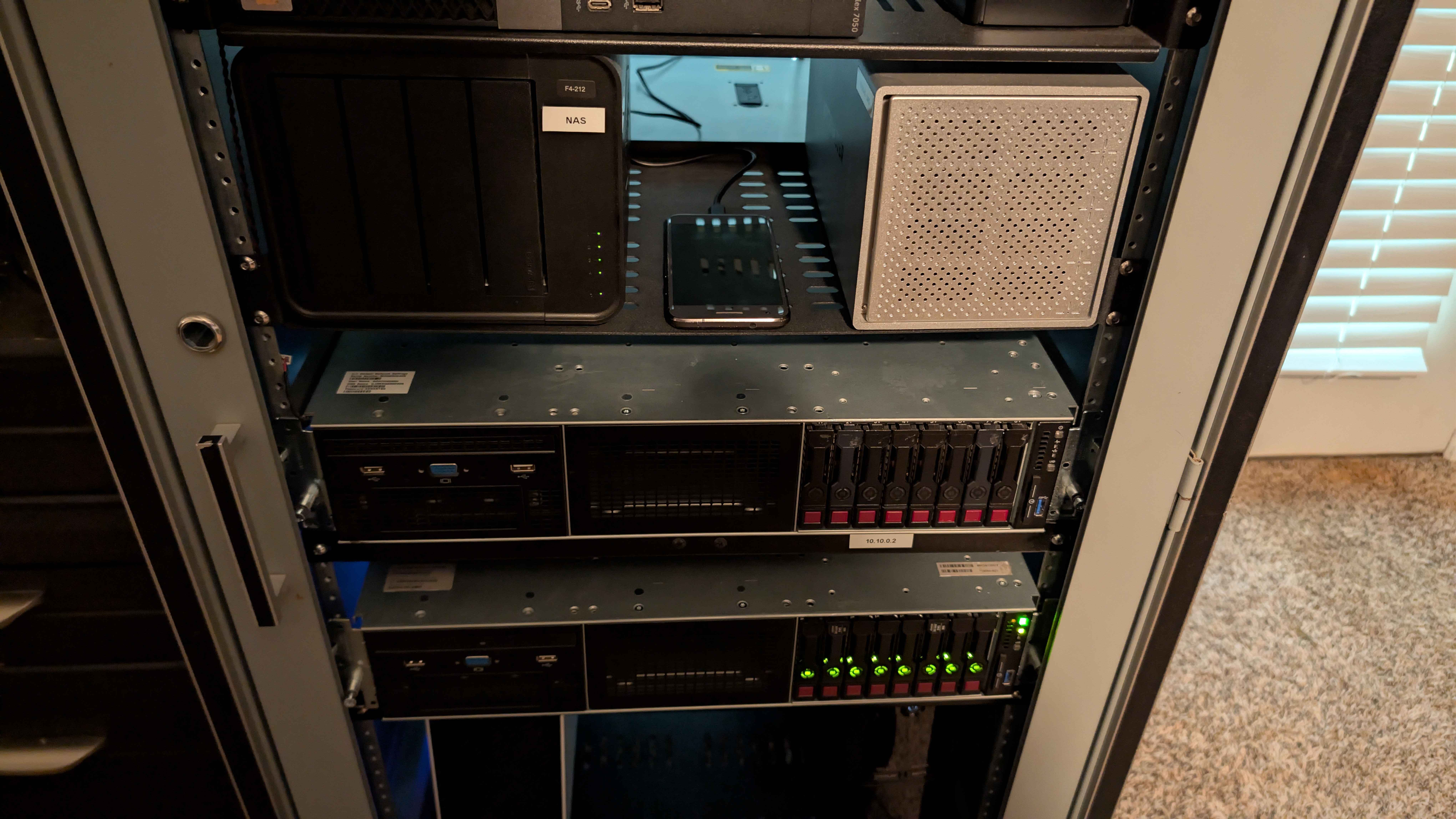 Home rack, lights doing their thing