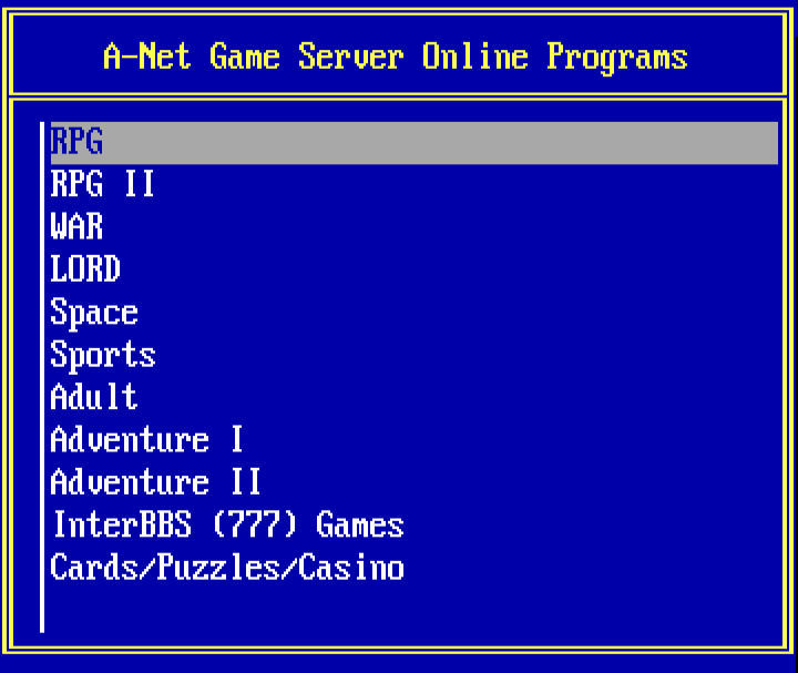 Synchronet Menu Call